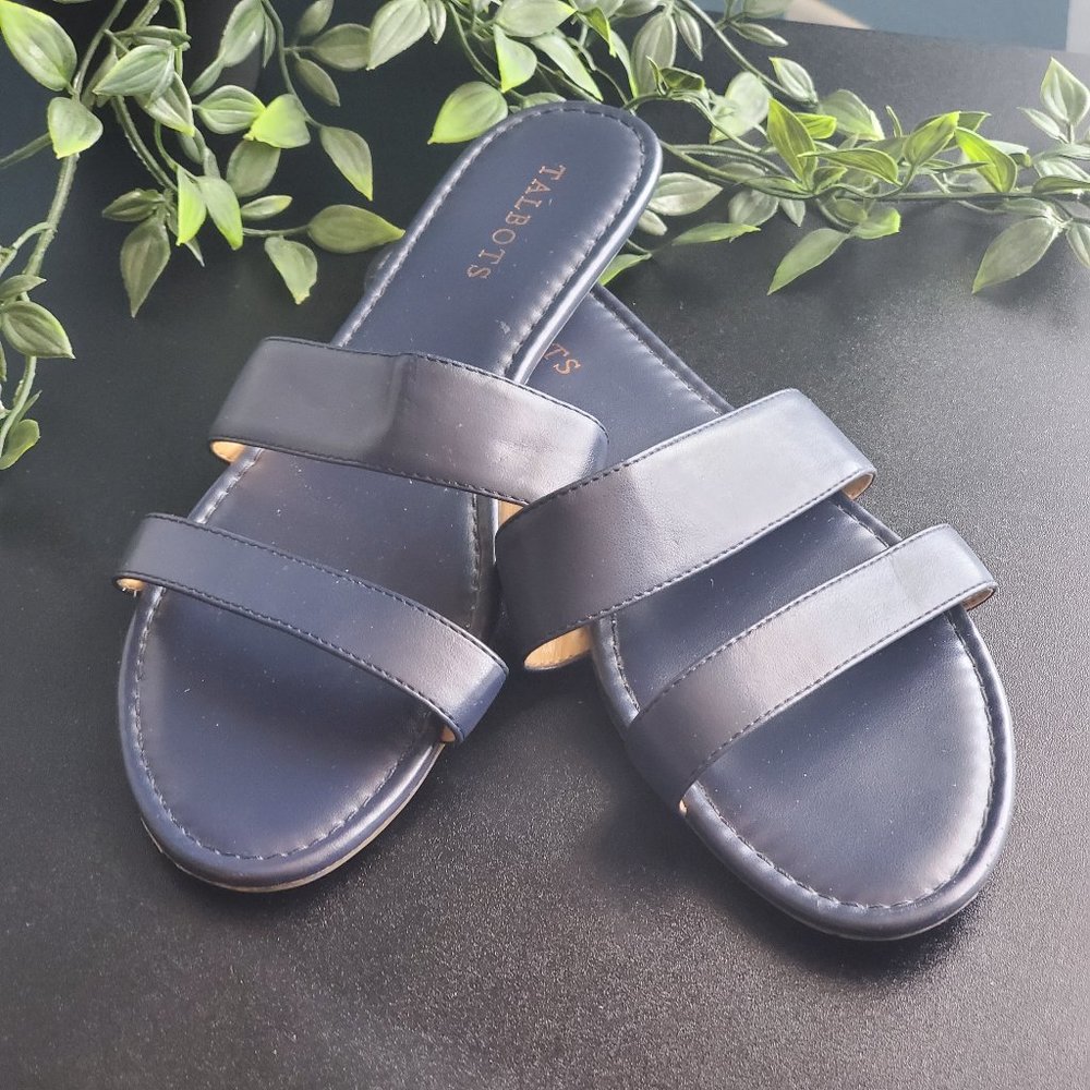 TALBOTS , Size 9 , Navy Double Strap Sandals